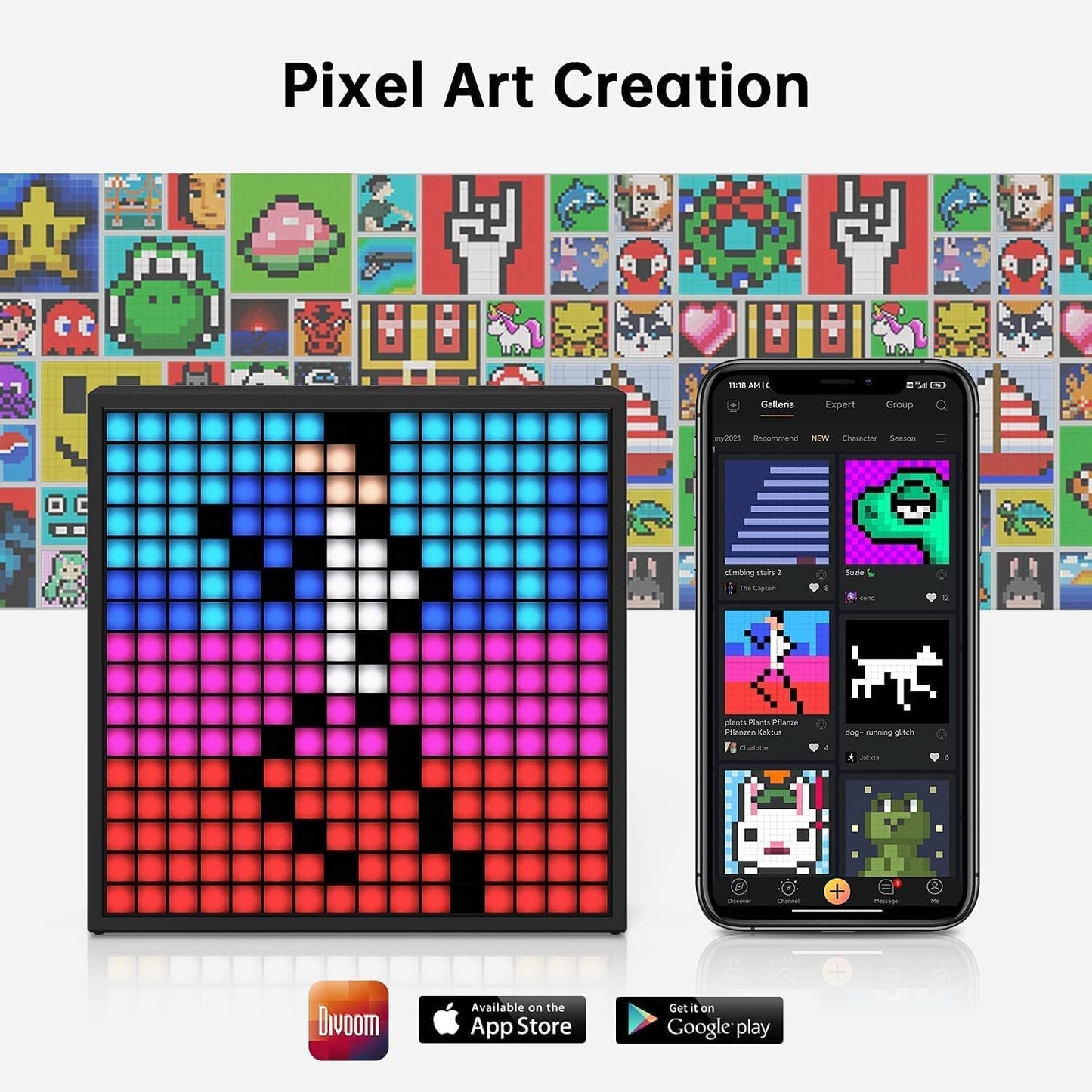 Divoom Timebox EVO Pixel Art - Altavoz Bluetooth LED