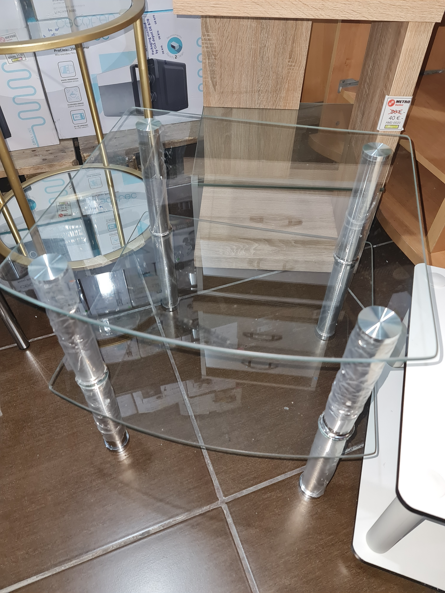 Haku Möbel Side Table, Steel, Silver/Black