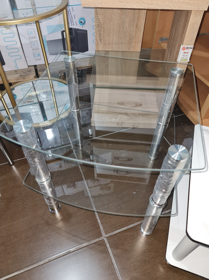 Haku Möbel Side Table, Steel, Silver/Black